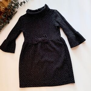 Janie Jack x Juno Valentine Girls Dress 5 Black Metallic Bow Holiday Party Photo
